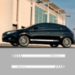 Vinyl Graphics Racing Side Stripes Vehicle Decals Auto Stickers Car Sticke Car Accessaries for Fiat Bravo Abarth 2 PCS